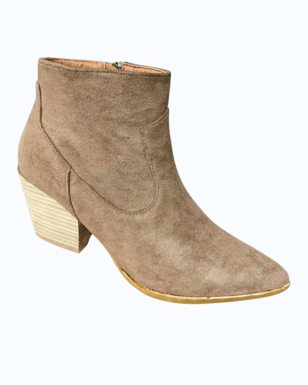NEW BEAST FASHION women's leo booties in chestnut